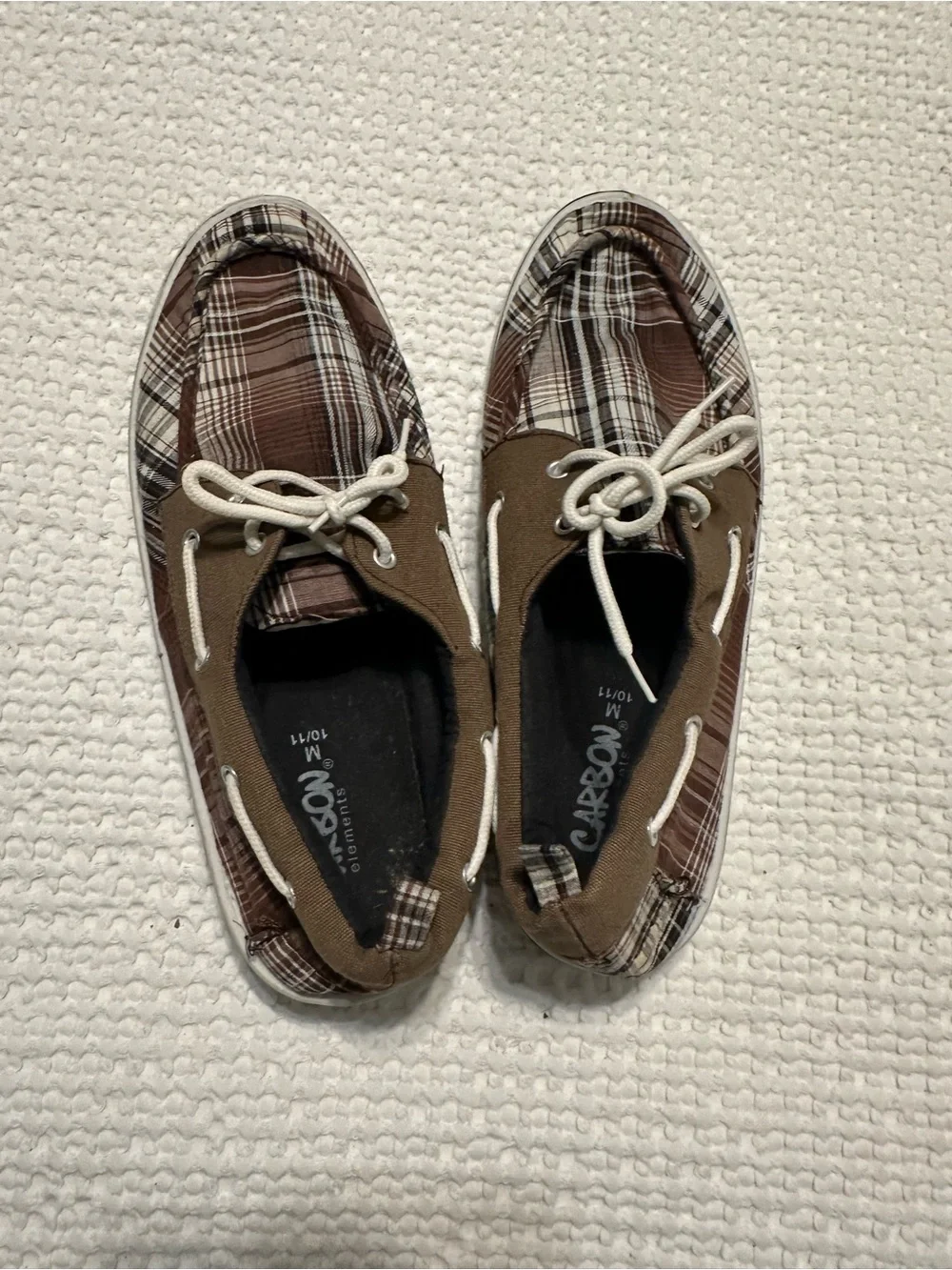 Carbon Brown Plaid Men's Boat Shoes